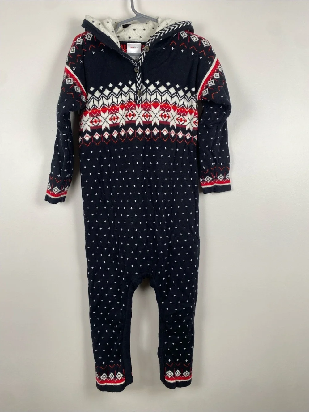 Hanna Andersson Sno Happy Sweater Romper 3T